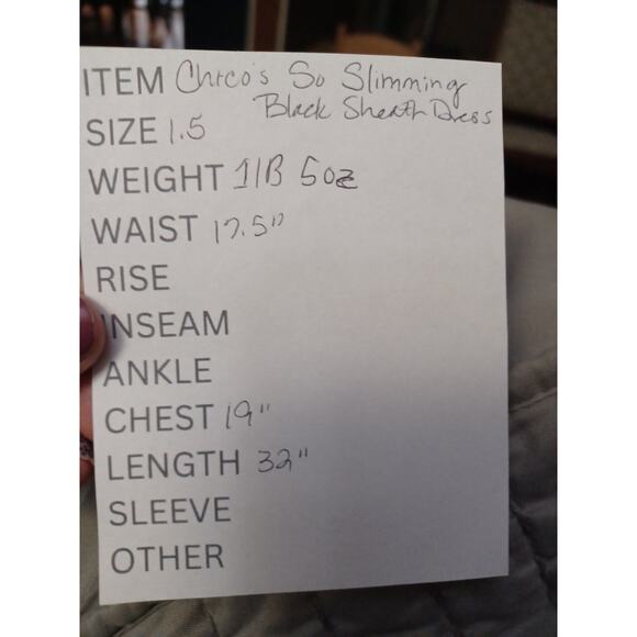 Chico's Jackie Sheath Dress Size 1.5 US M/10 Black SO SLIMMING Tummy Panel Zip - Picture 9 of 9